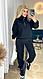 Жіночий теплий м'який осінній костюм флісовий костюм кофта батник на блискавці штани на манжеті двосторонній фліс полар, фото 3