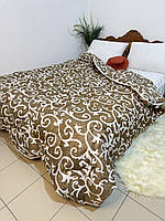 Тепла двоспальна ковдра на овчині 175х210 см