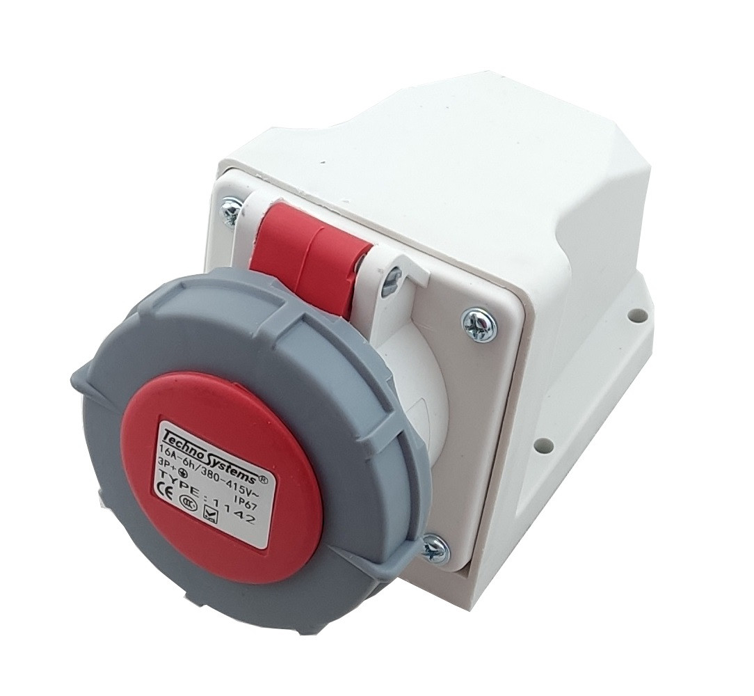 Розетка силова 1142 PRO стаціонарна 3Р+PЕ 16А 380В IP67, фото 1