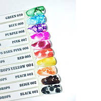 Акварельні чорнила для дизайну нігтів Aqua Drops Komilfo