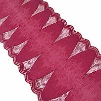 Стрейчеве (еластичне) мереживо пурпурно-червоного кольору шириною 22,5 см.
