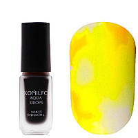 Акварельні чорнила (краплі) для дизайну нігтів Aqua Drops Yellow Komilfo 004, 5мл
