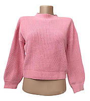 Джемпер для дівчинки Lupilu / Pepperts рожевий, укорочений, крупна в'язка, розміри 98-104, 134-140