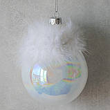 Новорічна ялинова куля "Зимова казка" 13 см, набір 6 шт., фото 2