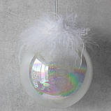 Новорічна ялинова куля "Зимове сяйво" 10 см, набір 6 шт., фото 2