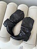 Жіночі чоботи козаки чорні шкіряні на підборах 5 см, фото 9