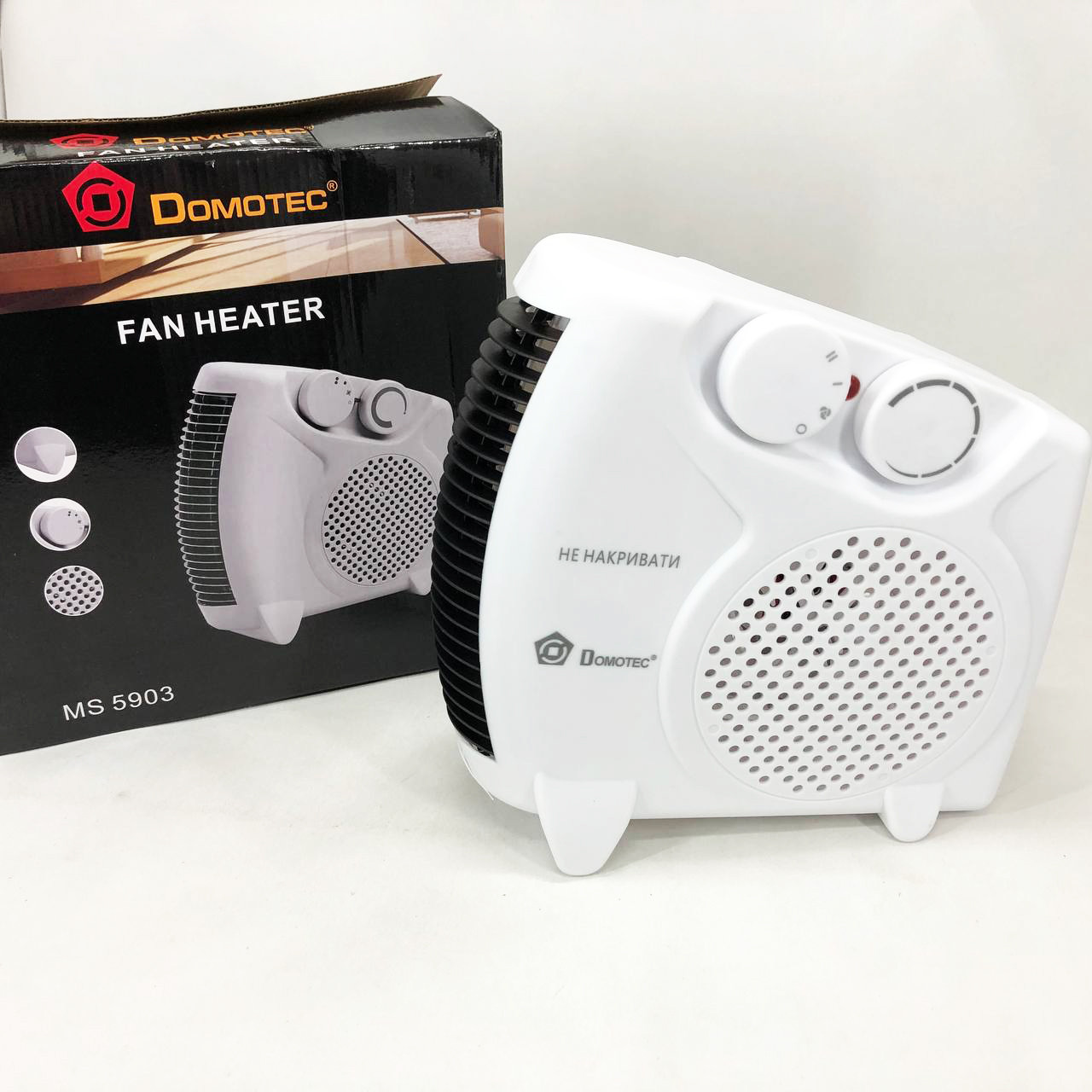 Безпечний обігрівач для дому Domotec, Тепловий вентилятор для дому, Тепловентилятор дуйка портативний TB-45, фото 1