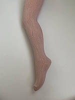 Колготи однотонні ажурні грязно-рожеві Розмір 9-10 років ( на зріст 122 - 132 см)