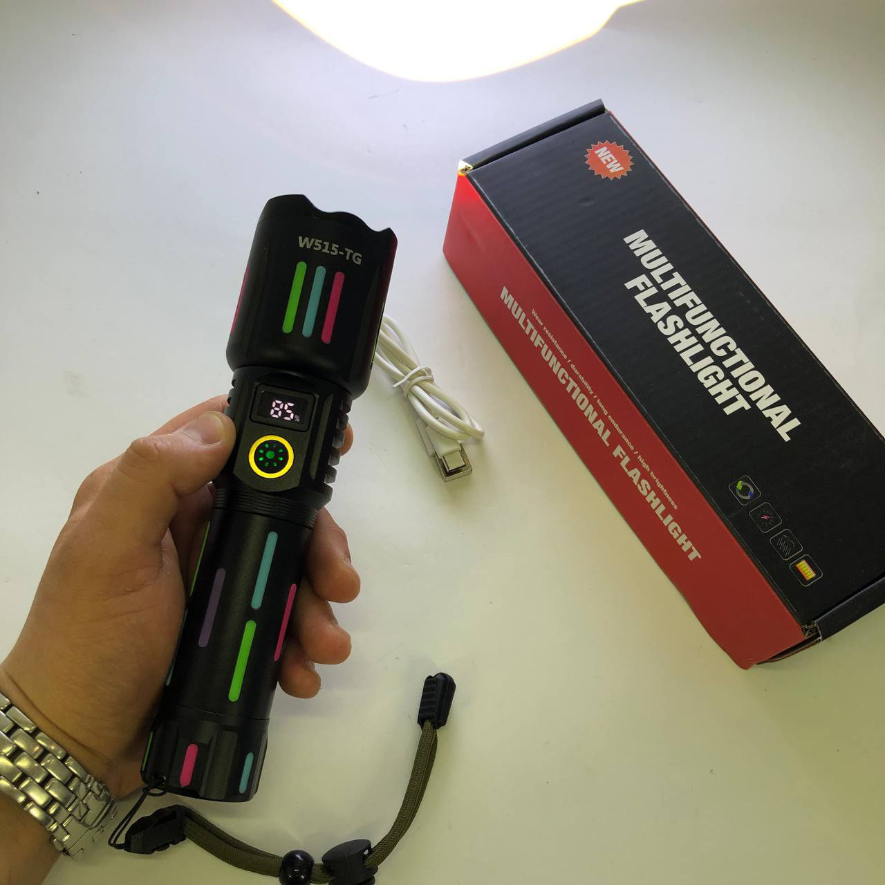 Точковий ручний ліхтар W515-PM10-TG, Потужний ліхтарик для дому із зарядкою, Ліхтар для домашніх потреб UY-81, фото 1