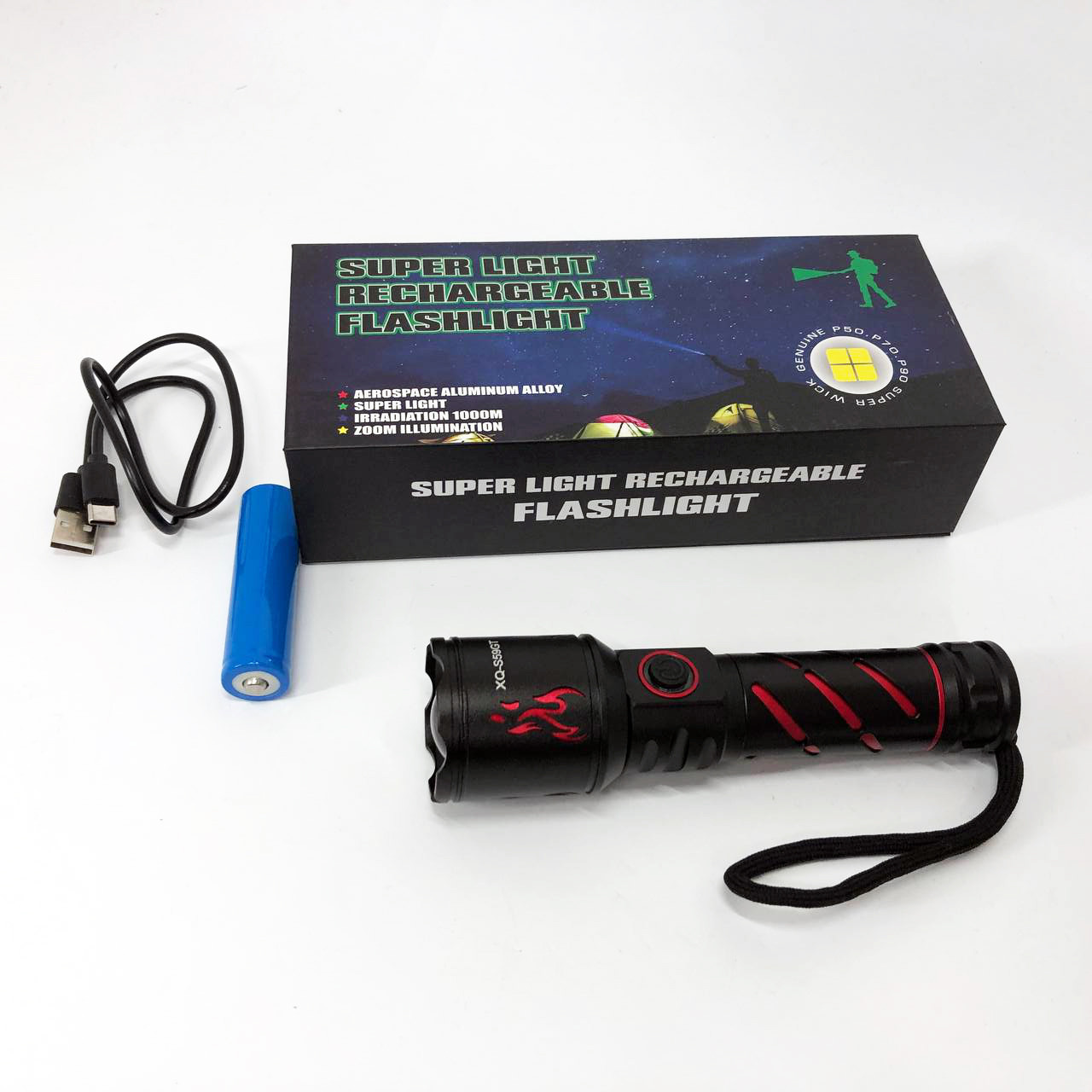 Ліхтар ручний батарейний XQ-S59-GT, Потужний ліхтар для дому топ-ліхтарик Точковий ручний AC-59, фото 1