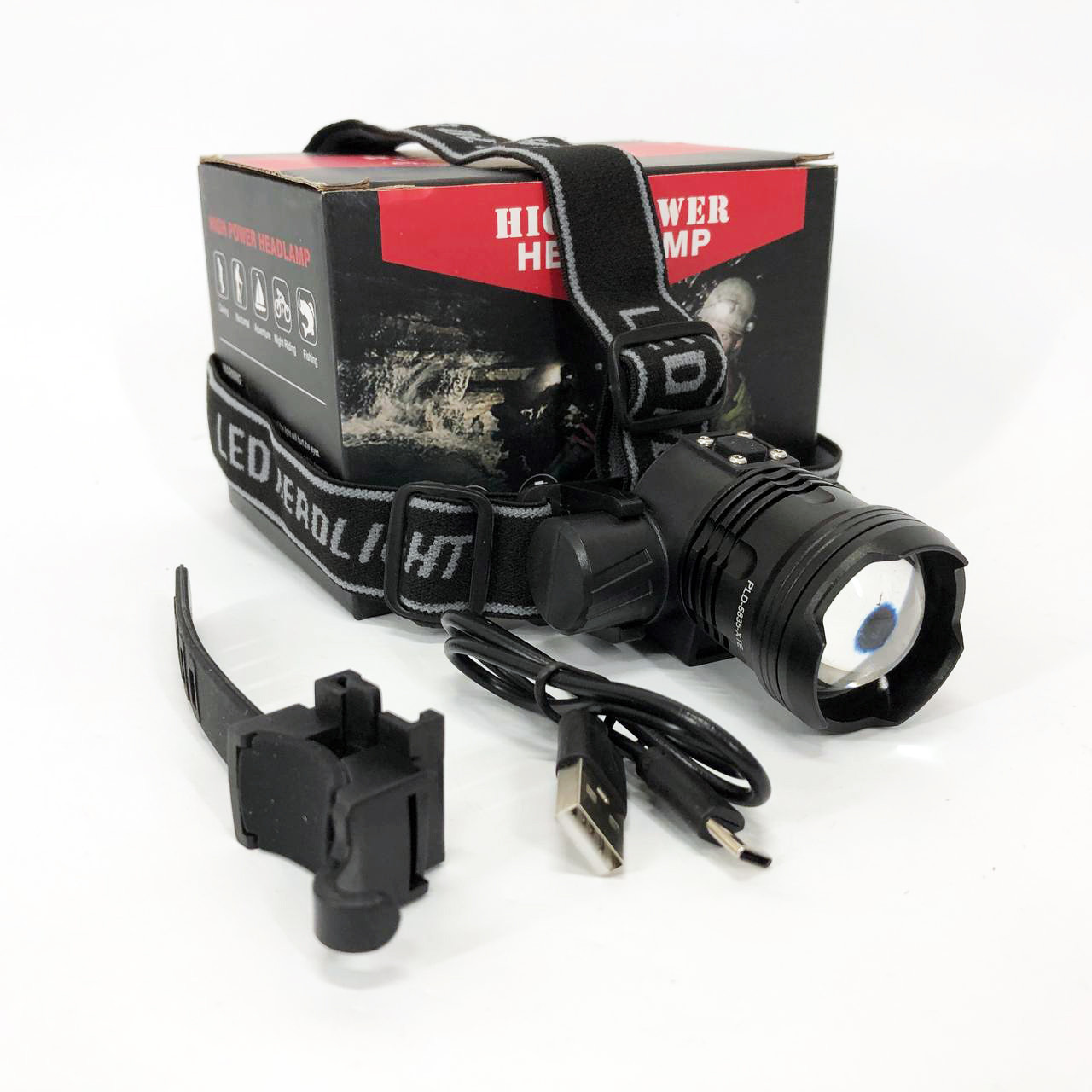 Налобний ліхтар з кріпленням на голову, Легкий ліхтарик на голову Ліхтар лоб для будівельних робіт IN-23, фото 1