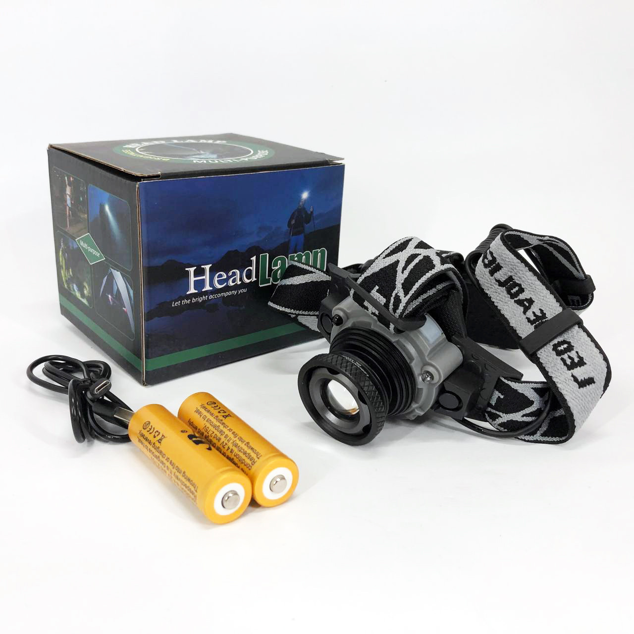 Ліхтар на голову з вбудованим акумулятором BL-W002 XPE, Портативний світлодіодний налобний ліхтар GQ-57, фото 1