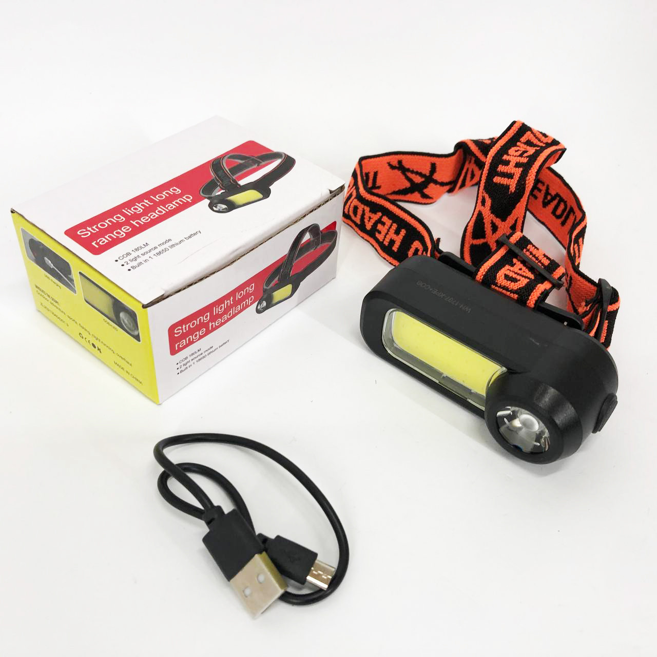 Яскравий світлодіодний потужний ліхтар WH-1707-XPE+COB, Ліхтар для нічної їзди Led на голову GM-90, фото 1