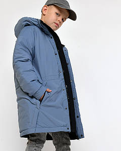 Куртка парка котонова зимова для хлопчика якість преміум синя X-Woyz DT-8352-35