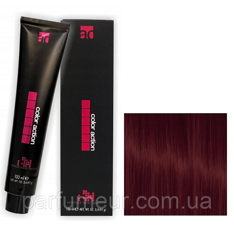 Karibelly Color Action Перманентна крем-фарба для волосся 5.56 червоне дерево свiтло-каштанове 100 мл, фото 1