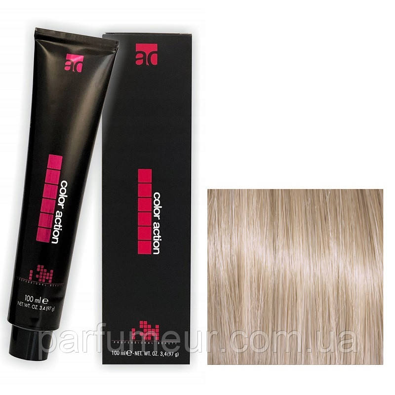 Karibelly Color Action Перманентна крем-фарба для волосся 10.7 тютюновий платиновий блонд 100 мл, фото 1