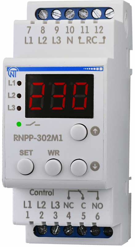 Трифазне реле напруги і контролю фаз РНПП-302М1, Новатек-Електро