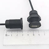 Монтажний врізний роз'єм USB 2.0 - гніздо мама вологозахисне, фото 5