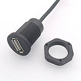 Монтажний врізний роз'єм USB 2.0 - гніздо мама вологозахисне, фото 3