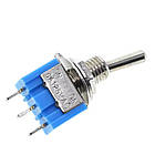 Кнопка перемикач тумблер трипозиційний триконтактний з фіксацією MTS-102 ON-OFF-ON