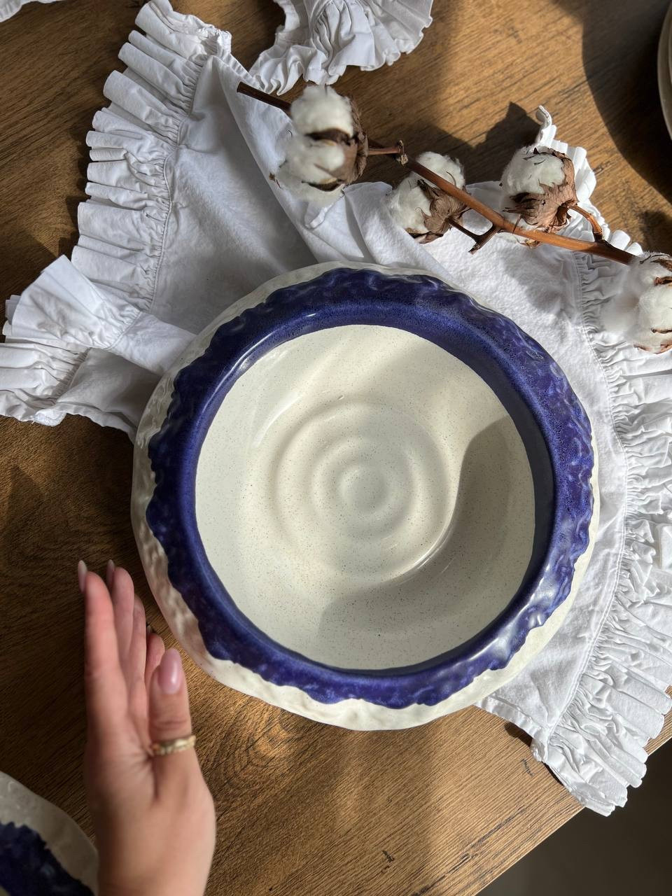 Тарілка для подачі Корал 750 мл Капучино Кобальт