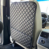 Накидка на спинку сидіння автомобіля захист від брудних ніжок з кишенею з перфорованої Екошкіри Чорна, фото 2