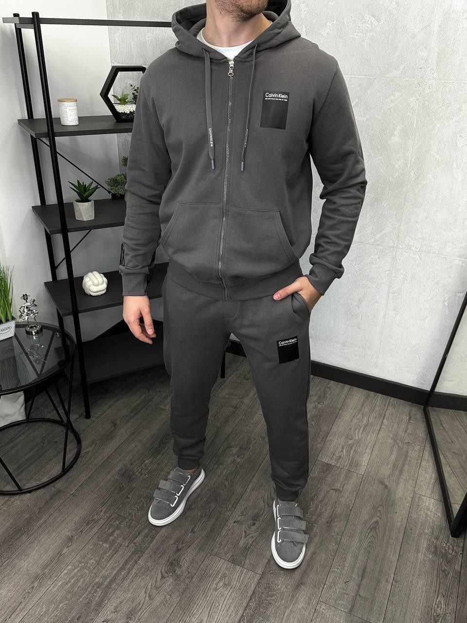 Чоловічий спортивний костюм Calvin Klein H4712 сірий, фото 1