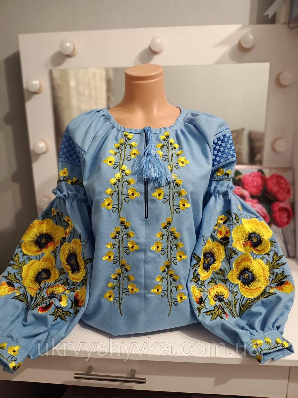 Вишиванка жіноча "Дзвінка" голуба