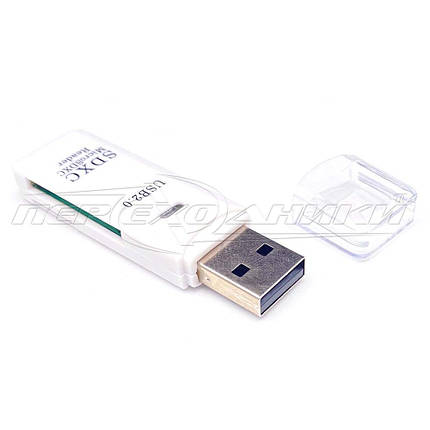 Універсальний кардридер 2 in 1 USB 2.0 SD/SDHC//Micro SD/Card Reader, фото 1