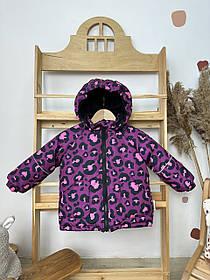 Дитяча зимова курточка на флісі з капюшоном розмір 92 98 104 110 116 см