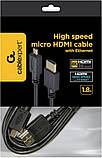Кабель Cablеxpert HDMI - micro-HDMI (D-тип) v2.0 1.8m (CC-HDMID-6), фото 3