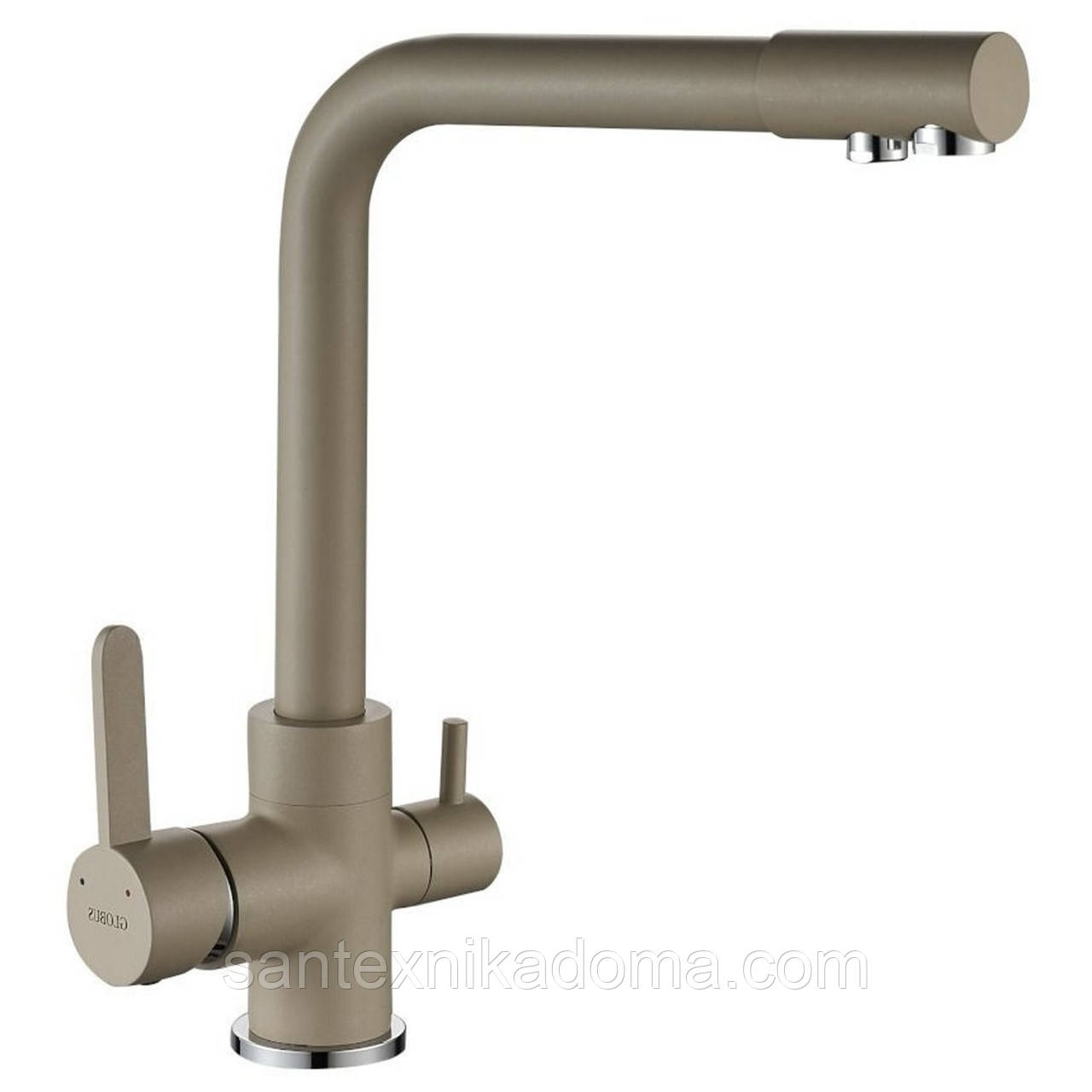 Змішувач для кухні під осмос Globus Lux LAZER GLLR-0444-4-COLORADO латунь пісочного кольору, фото 1