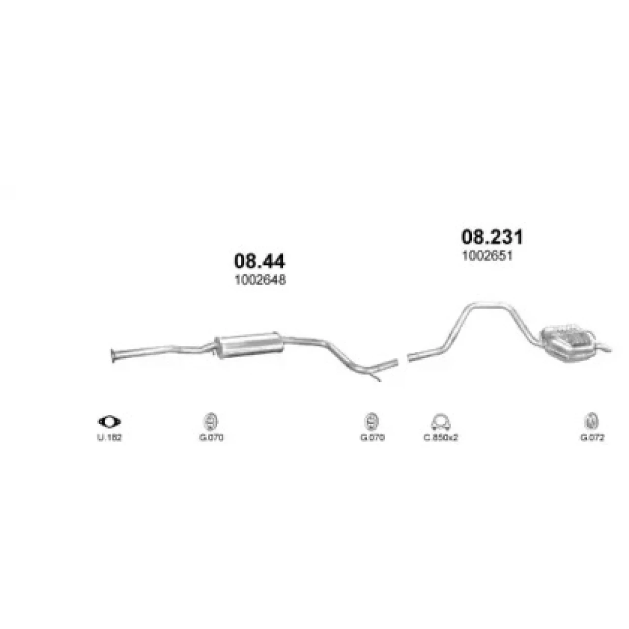 Резонатор Volkswagen Transporter T4 2.5TDi 96- Polmostrow (30.238), фото 1