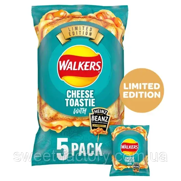 Чіпси Walkers Cheese Toastie Heinz Beans 5s 125g, фото 1