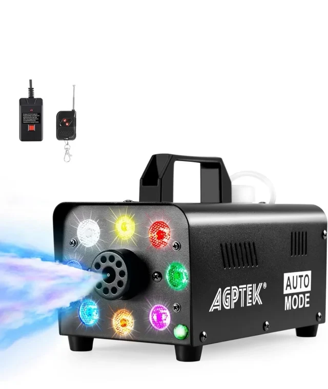 Дым-машина AGPtEK с 8 светодиодами 500 Вт, фотодымовая машина с ...