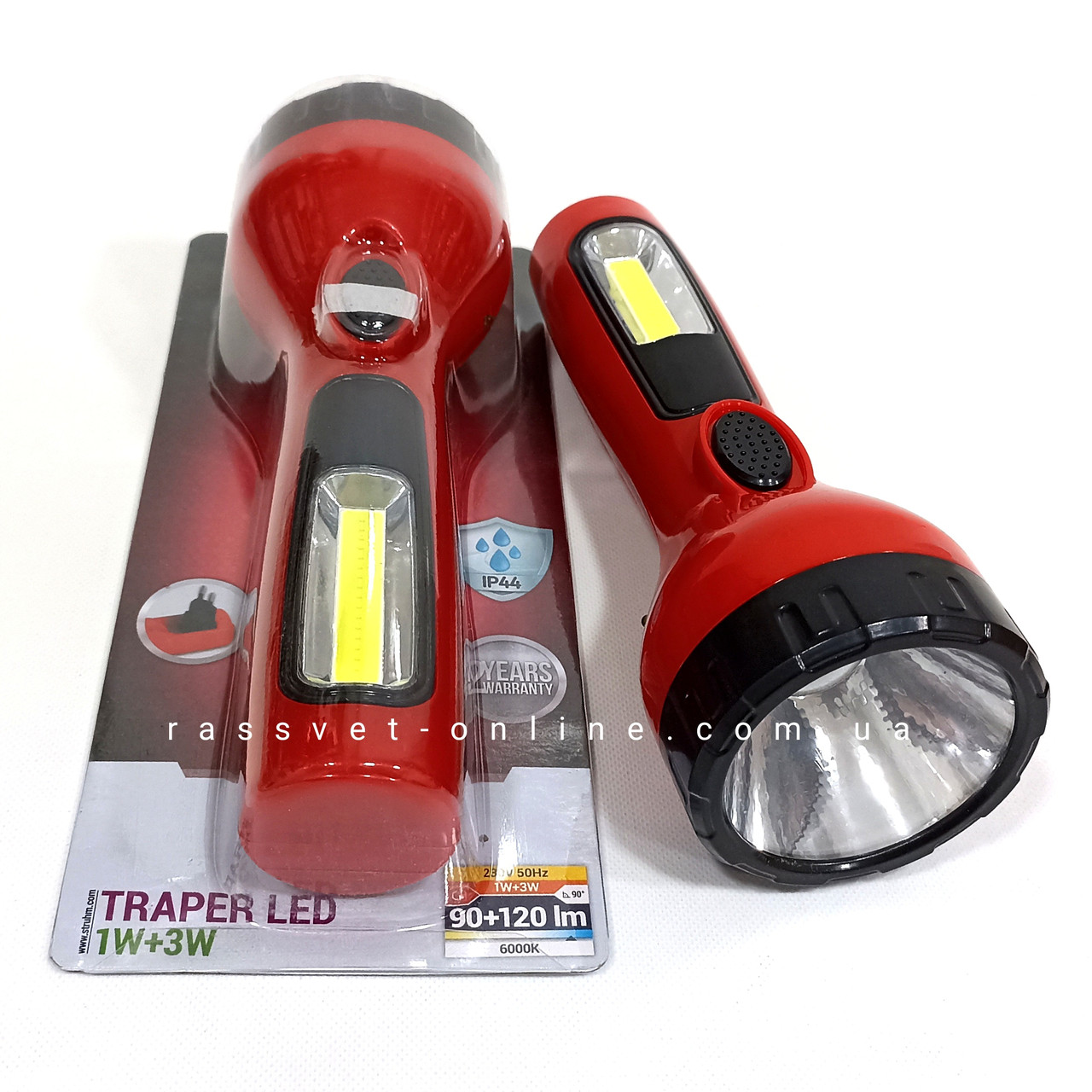 Акумуляторний світлодіодний ліхтар Struhm Traper LED 1W + 3W COB Idea Poland Red 230V 50Hz 120Lm 6500K червоний
