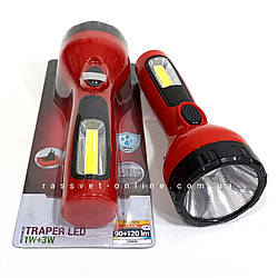 Акумуляторний світлодіодний ліхтар Struhm Traper LED 1W + 3W COB Idea Poland Red 230V 50Hz 120Lm 6500K червоний