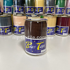 Коса бейка котон 1,5 см бабина 100 ярдів (~93 м) Коричневий