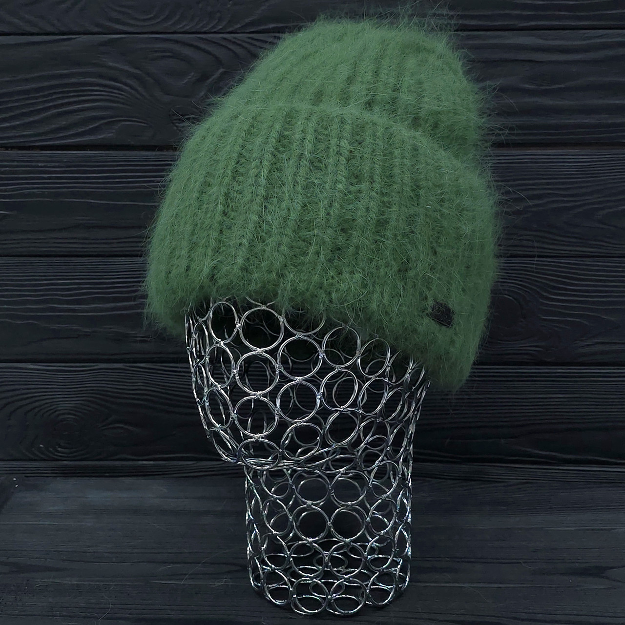 Шапка жіноча зимова (ангора) на флісі Odyssey 56-59 см Зелений 14342, фото 1