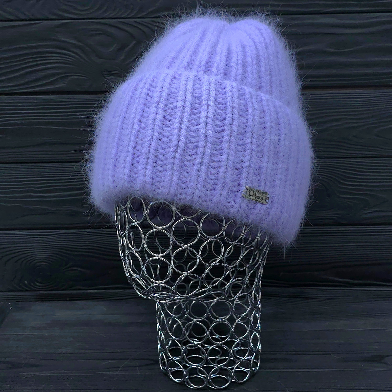 Шапка жіноча зимова (ангора) на флісі Odyssey 56-59 см Бузковий 14339, фото 1