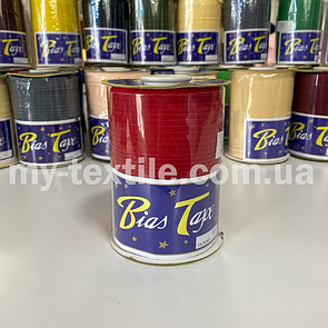 Коса бейка котон 1,5 см бабина 100 ярдів (~93 м) Червоний