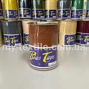 Коса бейка котон 1,5 см бабина 100 ярдів (~93 м) Світло-коричневий