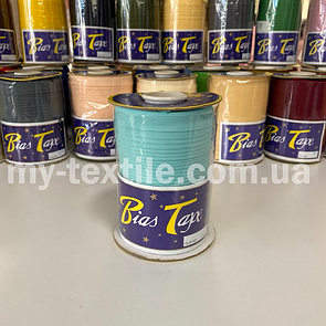 Коса бейка котон 1,5 см бабина 100 ярдів (~93 м) М'ята