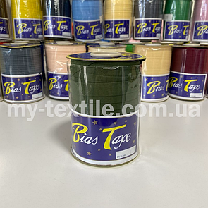 Коса бейка котон 1,5 см бабина 100 ярдів (~93 м) Хакі