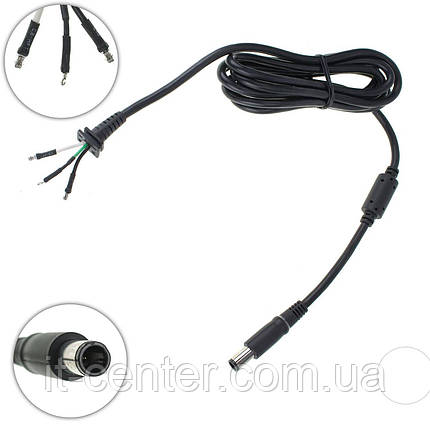 Оригінальний DC кабель живлення для БЖ DELL SLIM 90W 7.4x5.0мм + 1pin всередині, 3 дроти (2x1мм + 1x0.75мм),, фото 1