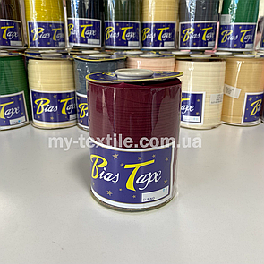 Коса бейка котон 1,5 см бабина 100 ярдів (~93 м) Марсала