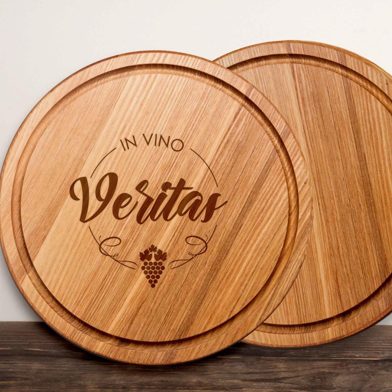 Дошка для нарізки "In vino veritas", 25 см, англійська
