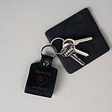 Брелок шкіряний "Born to workout", Чорний, англійська, фото 2