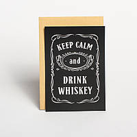 Листівка "Keep calm and drink whiskey", англійська