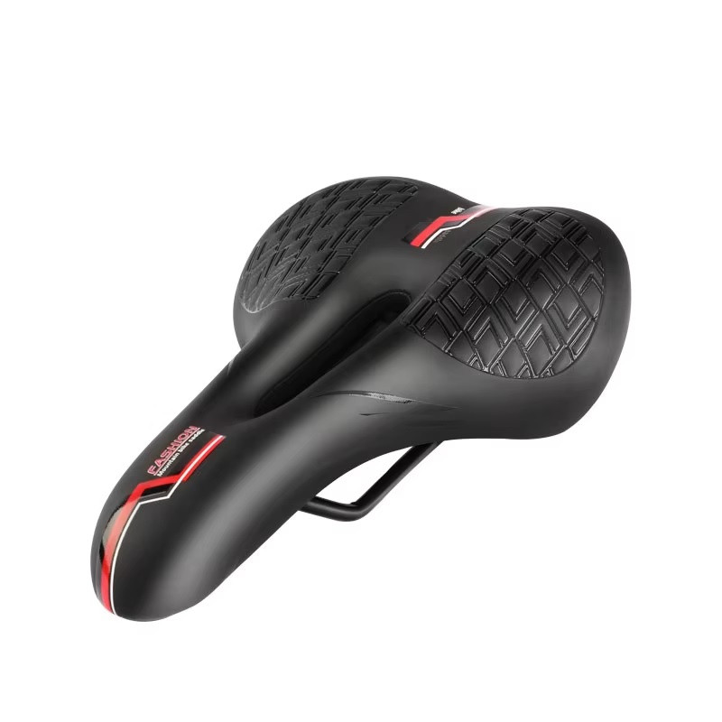 Сідло Lietu Rainproof PU з вентиляційним отвором, чорне з червоним (1057-red)